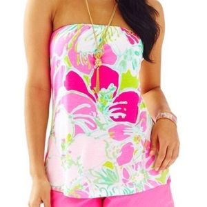 Lilly Pulitzer Tyra tube top in dont give a cluck